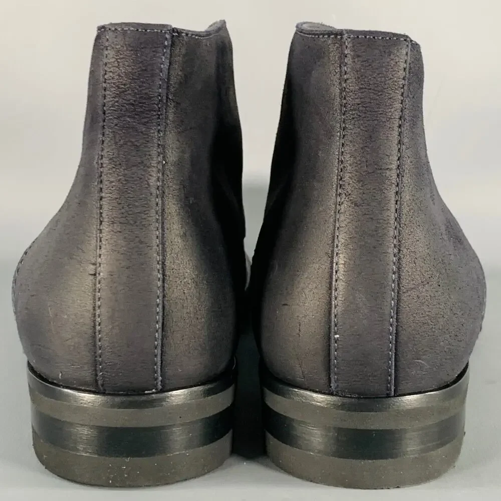 HARRYS OF LONDON Size 8 Griffen Black Nubuck Leather Lace-Up Boots